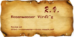 Rosenwasser Virág névjegykártya
